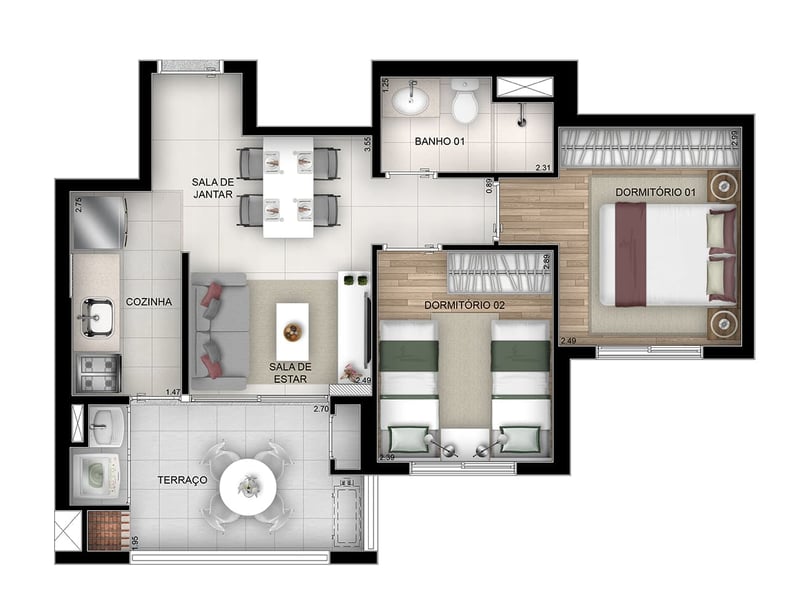 49m²