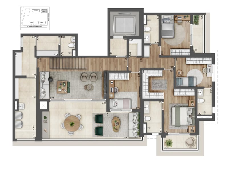 Duplex 323m²