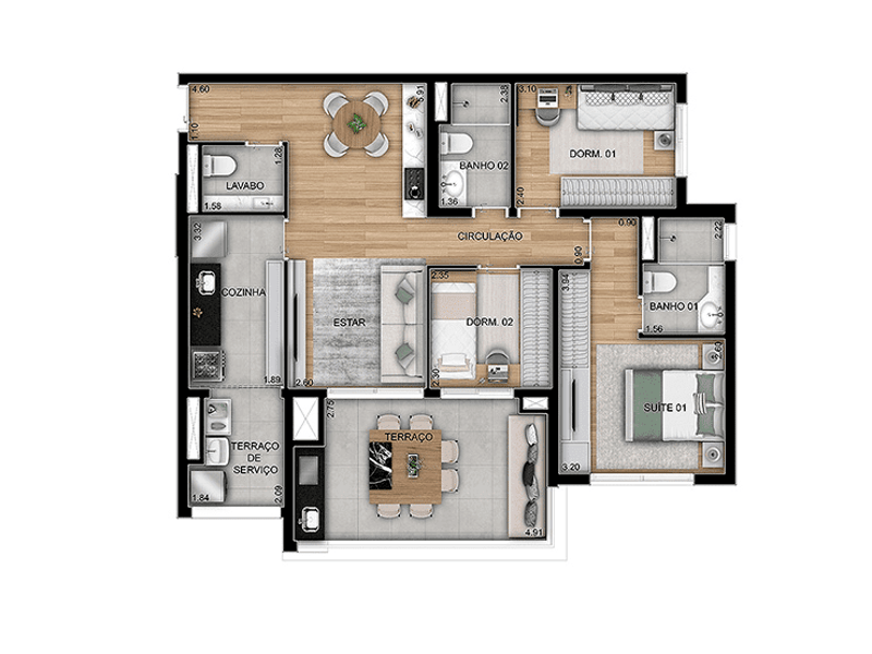89m²