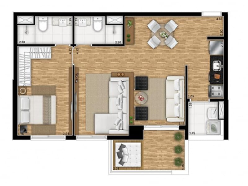 60m²