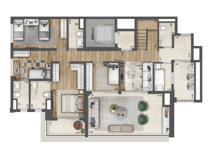 304m² 