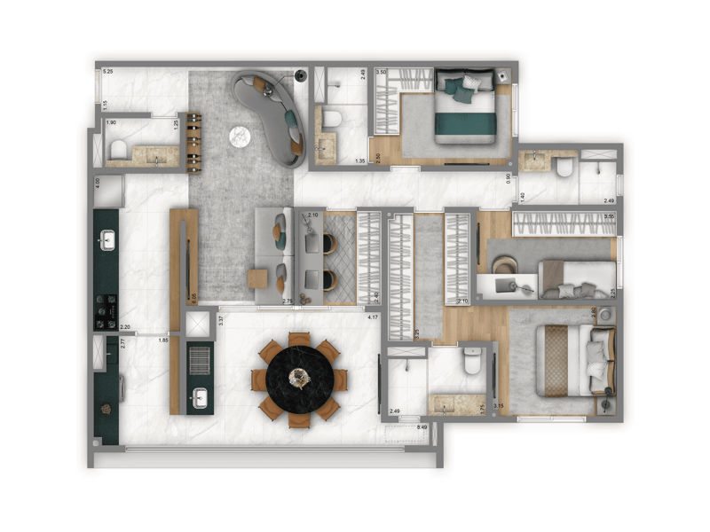 122m²