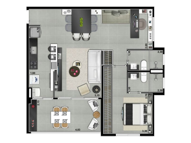 77m²