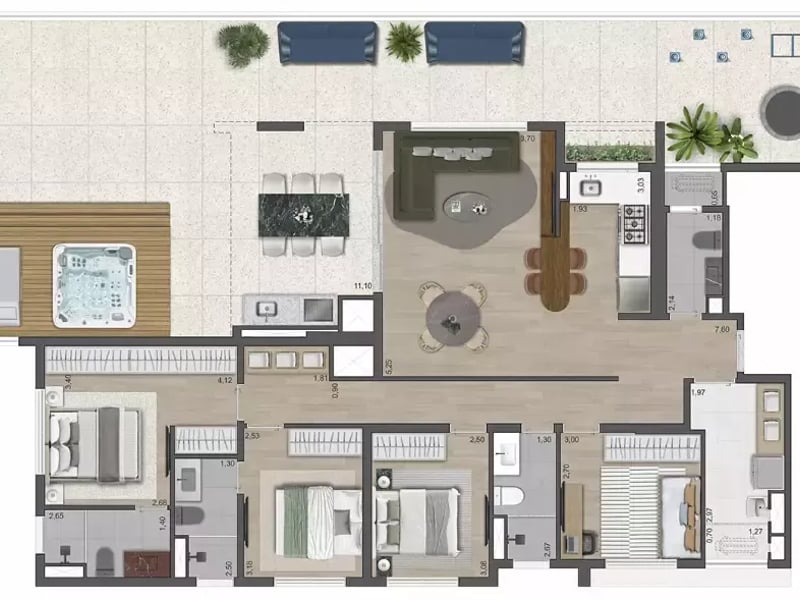 230m²