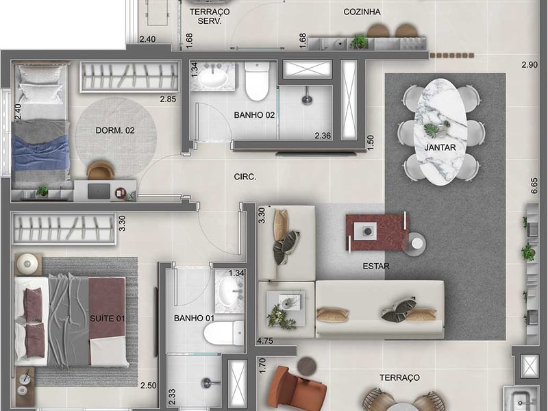 71m²