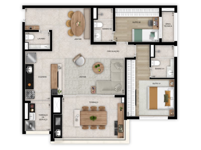 97m²