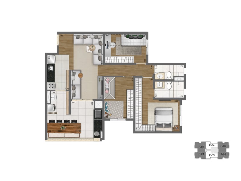 83m²
