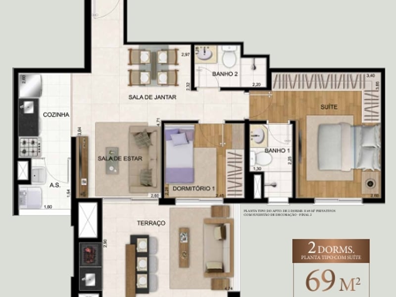 69m²