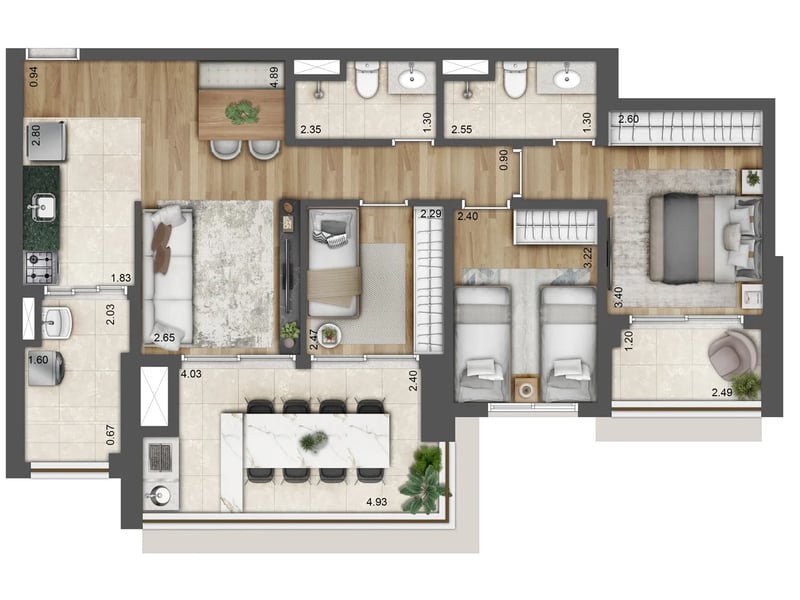 86m²