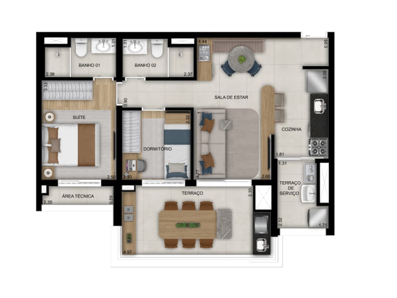 70m²