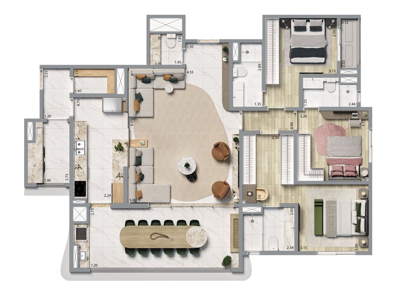 144m²