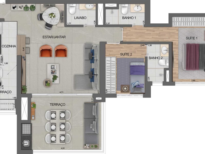 91m²