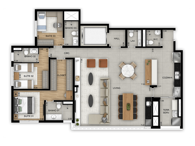 144m²