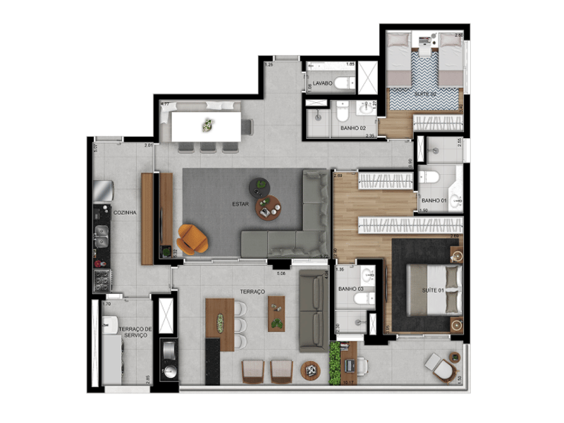 135m²