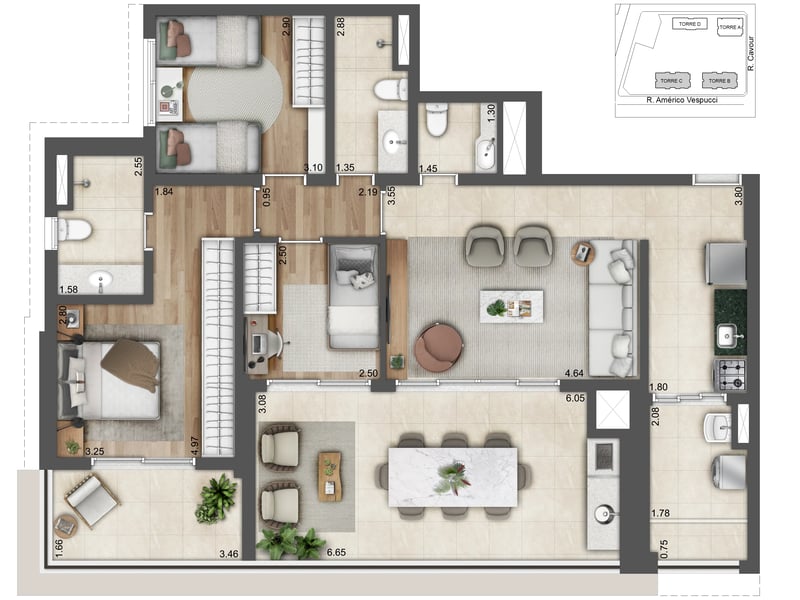 113m²