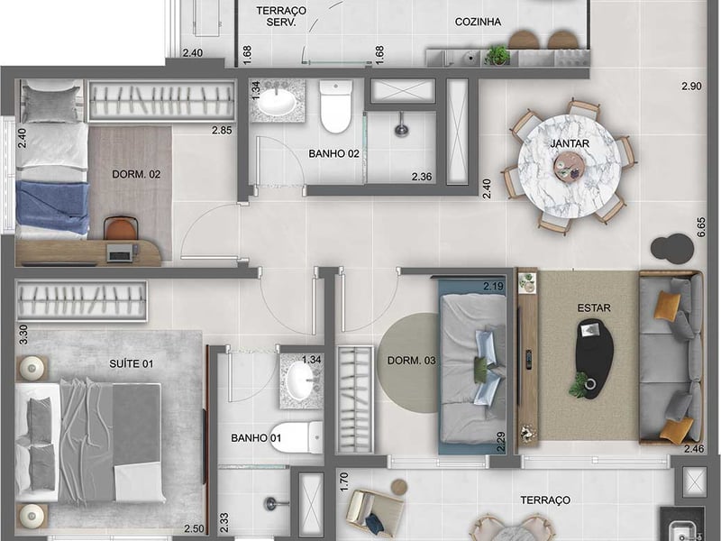 71m²