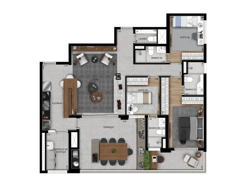135m²