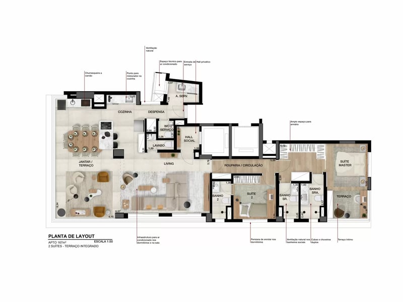 167m²