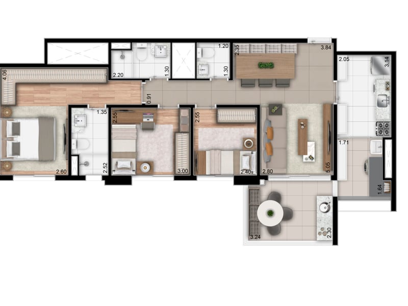 95m²
