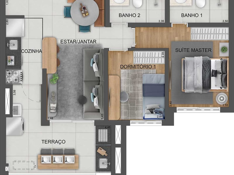 66m²