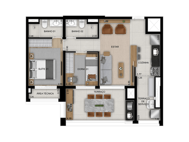 71m²