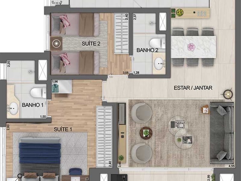 93m²