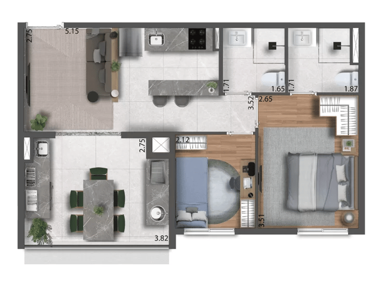 51m²