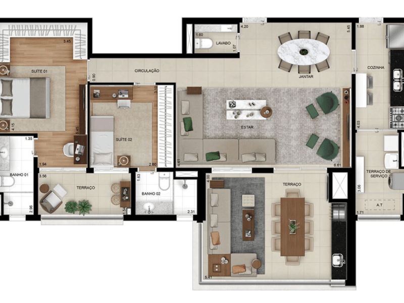 129m²