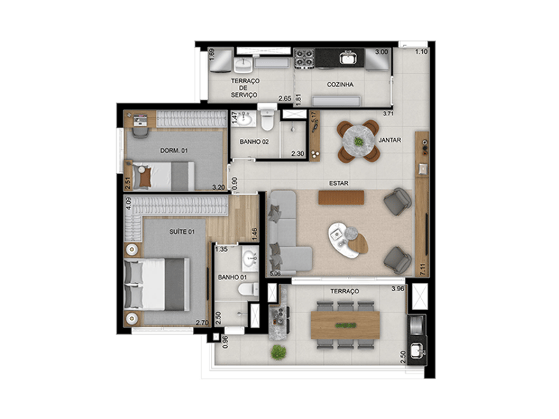 91m²