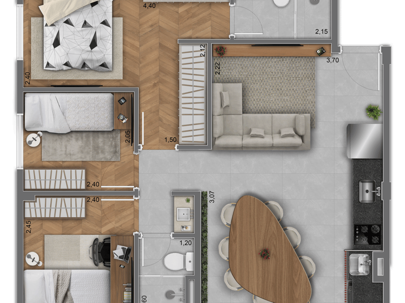 60m²