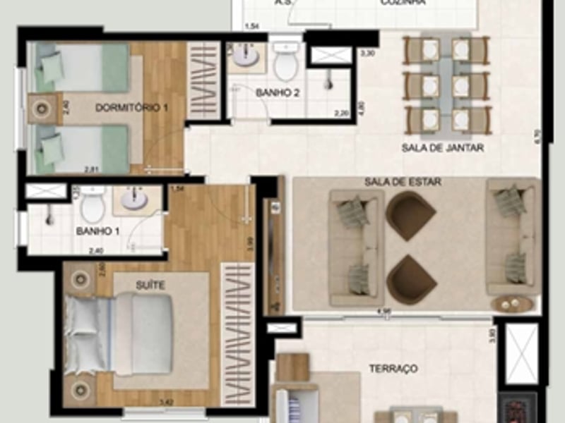 85m²