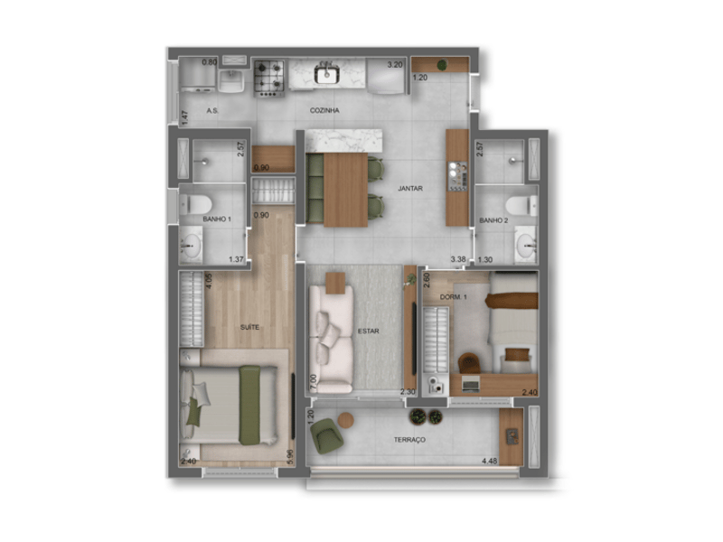 65m²