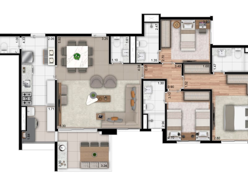 115m²