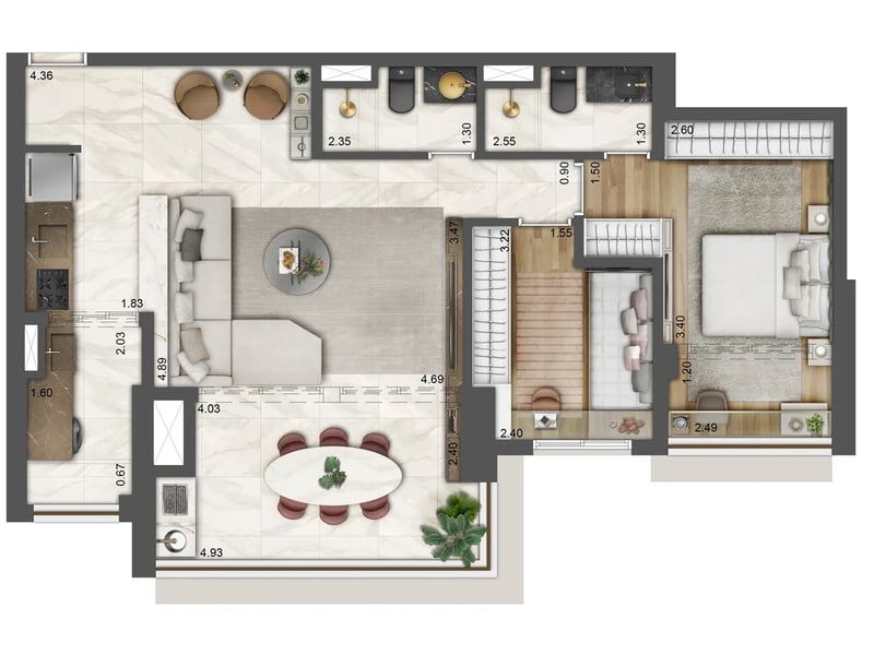 86m²