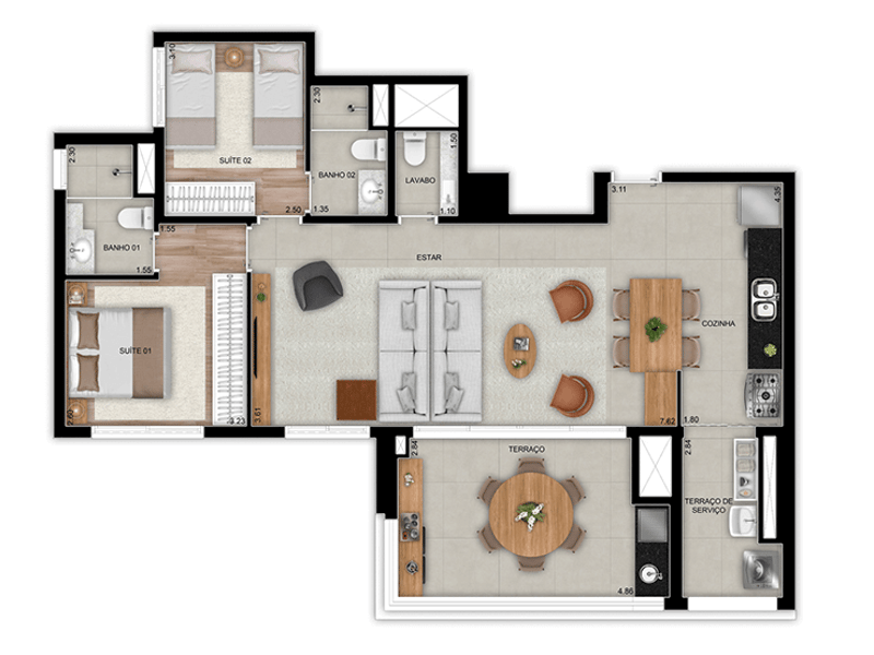 95m²