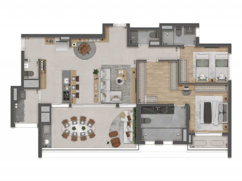 119m²