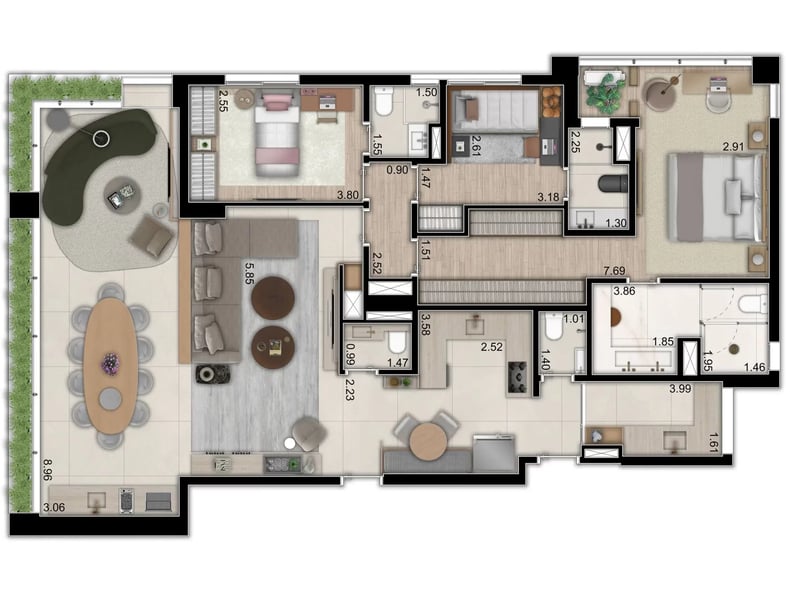 155m²