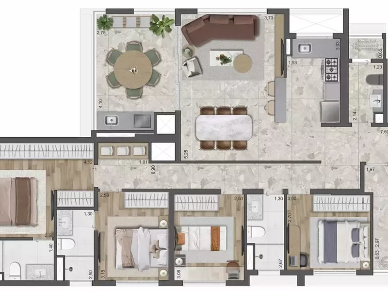 128m²