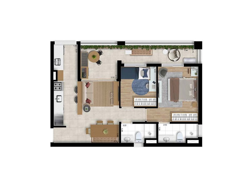 63m²