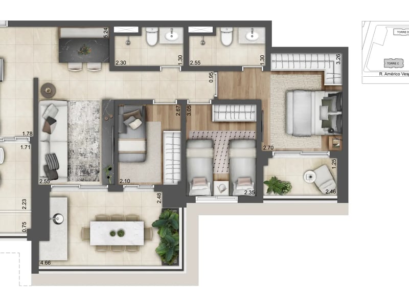 85m²